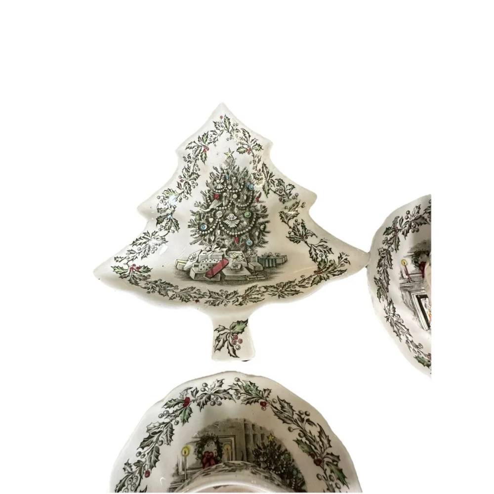 VTG Johnson Brothers England Merry Christmas Tea Cups & Saucers Etc. Set Of 20